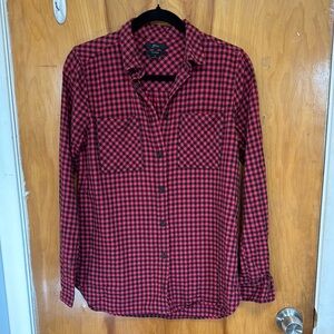 J. Crew Red and Black Checkered Shirt